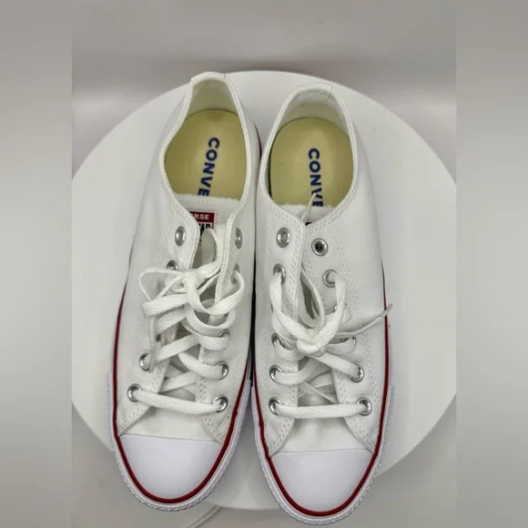 NWB Converse Chuck Taylor All Star Low Top White Canvas Unisex Shoes Size W 9 M7 - Picture 8 of 12